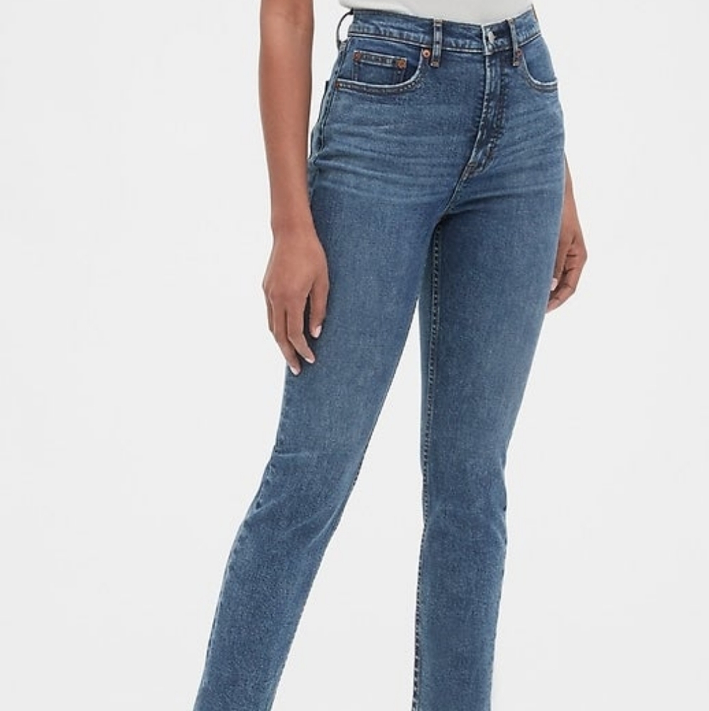 Gap Denim Highrise Cigarette Dark Vintage Wash